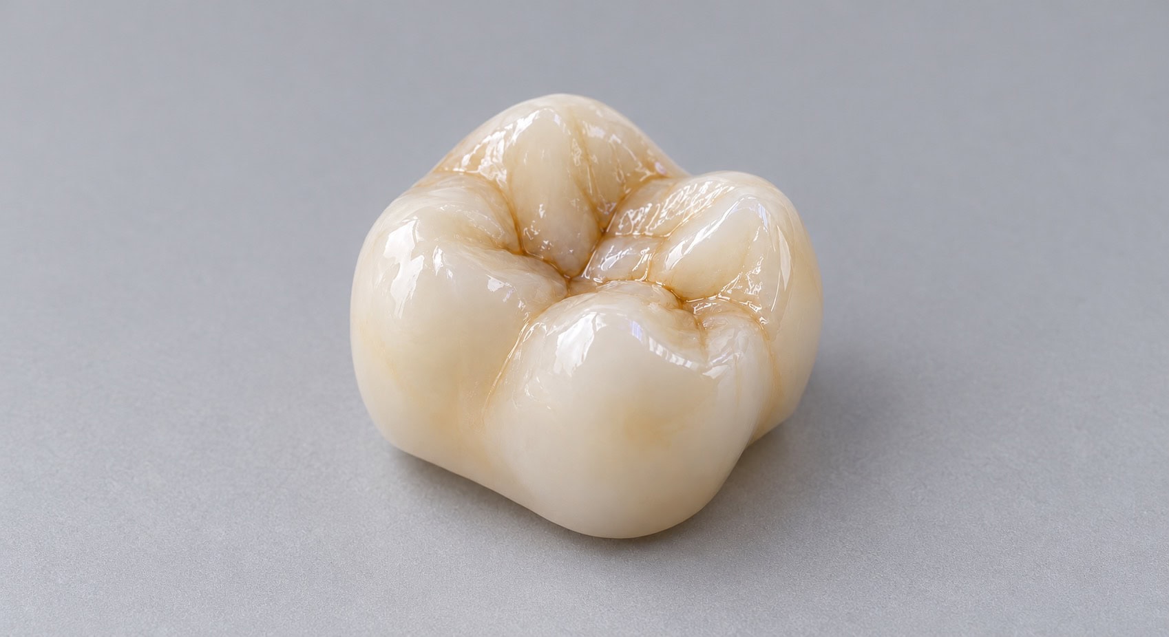Ceramic dental crown close-up