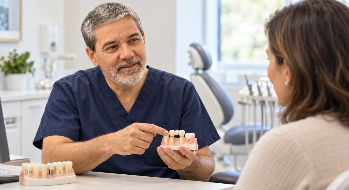 Dr Pedro Gonzalez discussing treatment options with a patient